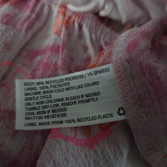 Wild Fable Women's Size Small Pink Butterfly Print Tiered Cropped Tank Top - Picture 3 of 6